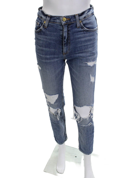 Ramy Brook Womens Cropped Skinny Jeans Blue Size 24