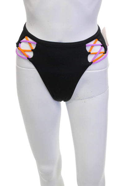 Agent Provocateur Women Swim Bottom Black Solid Beach Size 1