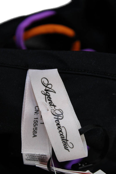 Agent Provocateur Women Swim Bottom Black Solid Beach Size 1
