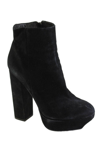 Dolce Vita Womens Suede Platform Heeled Ankle Boots Black Size 9.5