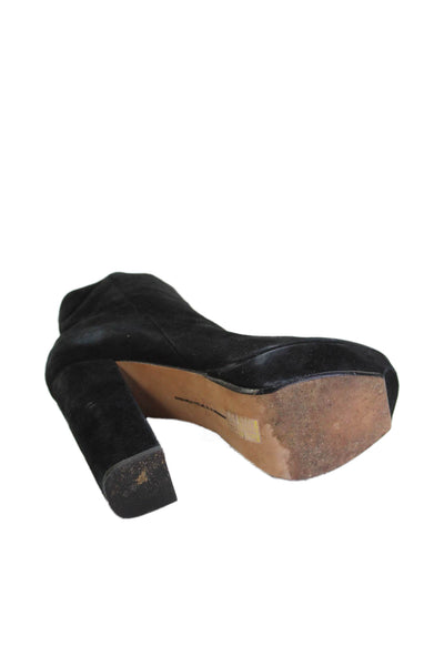 Dolce Vita Womens Suede Platform Heeled Ankle Boots Black Size 9.5