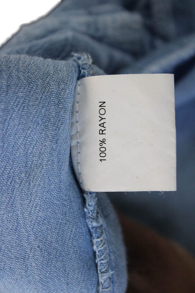 Muche Et Muchette Women Kaftan Shift Dress Blue Rayon Bohemian Size One Size