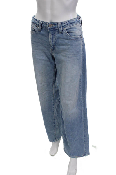 Just Black Denim Womens Wide Leg High Waist Light Blue Jeans Size 24