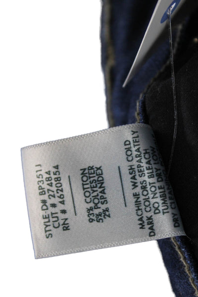 Just Black Denim Women Ankle Cropped Jeans Dark Blue Mid Rise Button Size 25