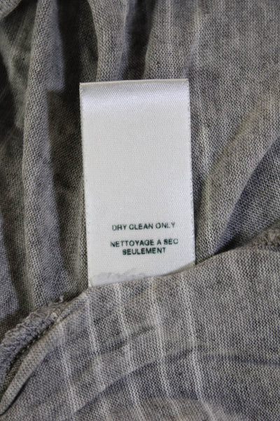 Soft Joie Womens Basic Striped Gray Rayon Long Sleeve Round Neck Top Size L