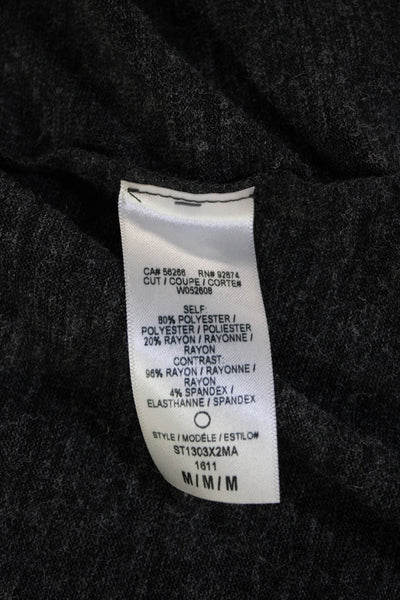 Splendid Women Basic Dark Gray Long Sleeve Round Neck Top Size M