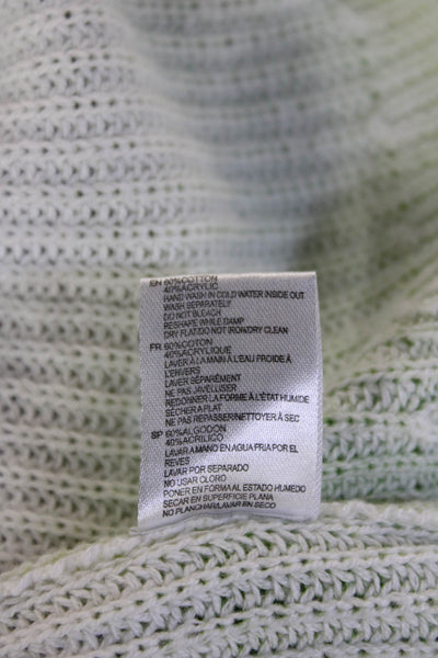 DNA Womens Pullover Striped Crew Neck Long Sleeve Sweater White Size S