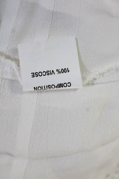 Muche Et Muchette Women Tunic Blouse White Short Sleeve Boho Size One Size