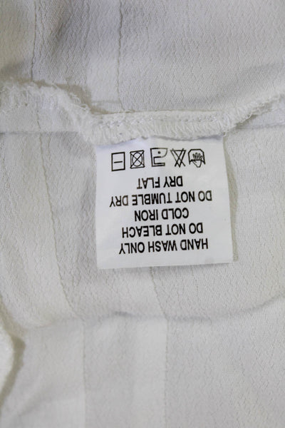 Muche Et Muchette Women Tunic Blouse White Short Sleeve Boho Size One Size