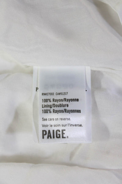 Paige Womens Shirt Dress Sundress White V Neck Short Sleeve Rayon Size M