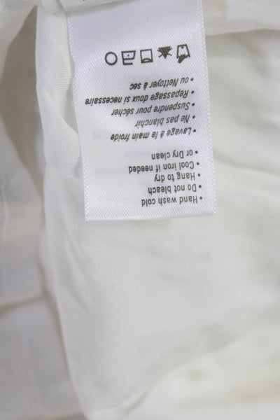 Paige Womens Shirt Dress Sundress White V Neck Short Sleeve Rayon Size M