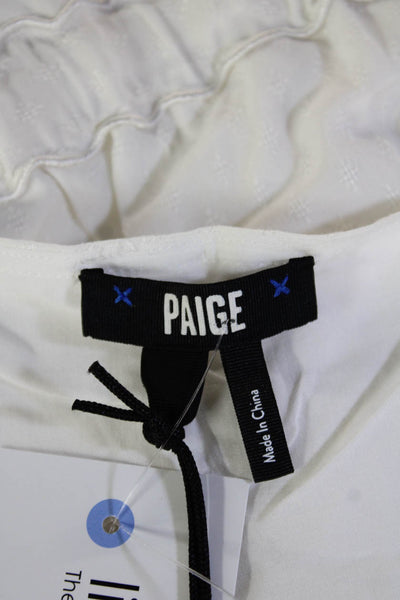 Paige Womens Shirt Dress Sundress White V Neck Short Sleeve Rayon Size M