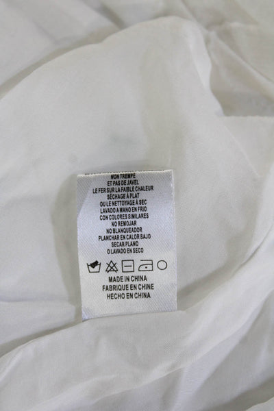 Greylin Anthropologie Women Trapeze Swing Dress White Cotton V Neck Size M