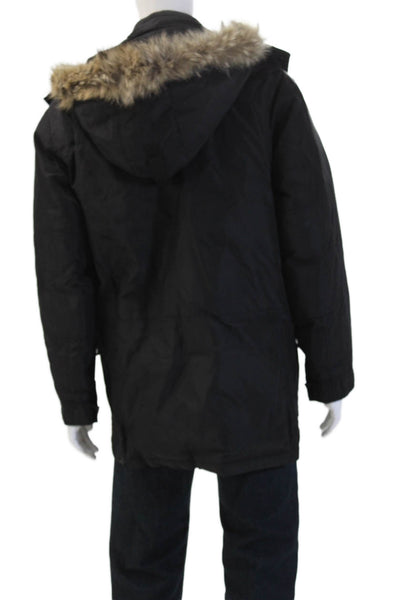 Marc New York Mens Parka Black Nylon Button High Neck Size M