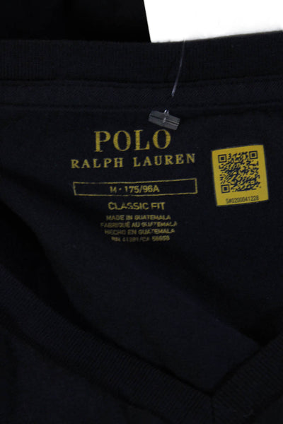 Polo Ralph Lauren Mens Dark Blue Cotton V-Neck Short Sleeve T-Shirt Size M