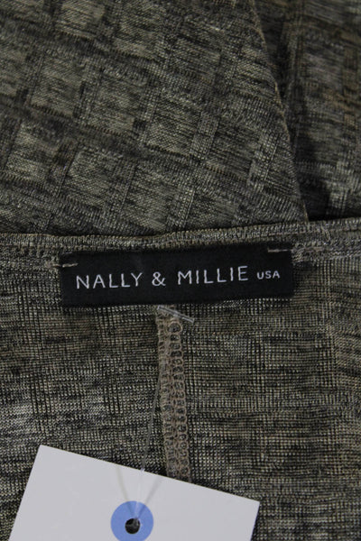 Nally & Millie Womens Tunic Gray Square Neck 3/4 Sleeve Size XL