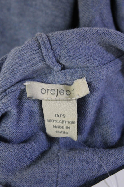 Project Womens Cape Hoodie Blue 100% Cotton Drawstring Boho Size One Size