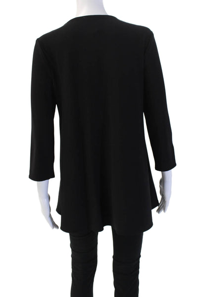 Joseph Ribkoff Women Tunic 3/4 Sleeve Black Geometric Round Neck Size 8
