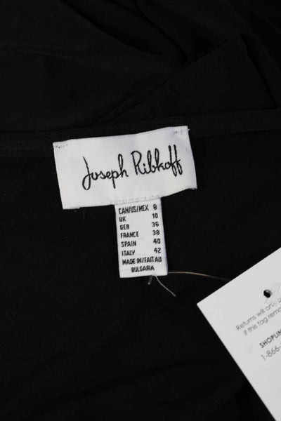 Joseph Ribkoff Women Tunic 3/4 Sleeve Black Geometric Round Neck Size 8