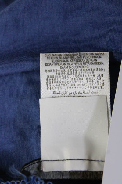 BCBGMAXAZRIA Womens Tunic Tank Sleeveless Blue Rayon Round Neck Size L