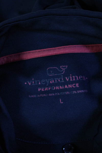 Vineyard Vines Mens Stand-Up Mock Neck Zip Sweatshirt Dark Blue Size L