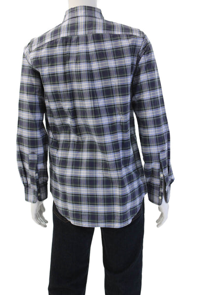 Ralph Lauren Blue Label Men Blue Plaid Button-Down Shirt Long Sleeve Size M
