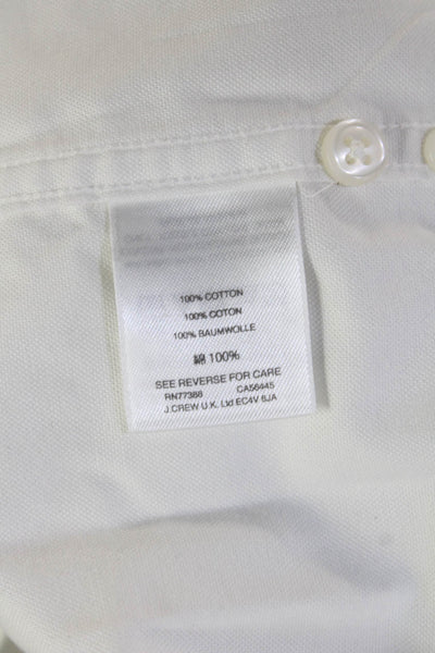 J Crew Mens Button-Down Collared Long Sleeve White Cotton Shirt Size M