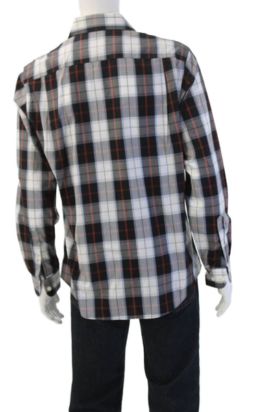 The Men's Store at Bloomingdale's Men Black Plaid Button-Up Long Sleeve Size M
