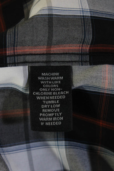 The Men's Store at Bloomingdale's Men Black Plaid Button-Up Long Sleeve Size M