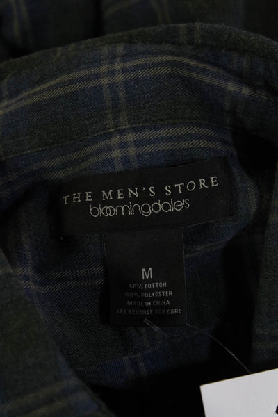 The Men's Store at Bloomingdale's Mens Button-Down Plaid Dark Blue Size M