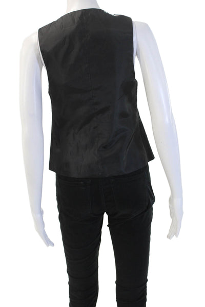 Zara Women Black Sleeveless V-Neck Vest Size XS