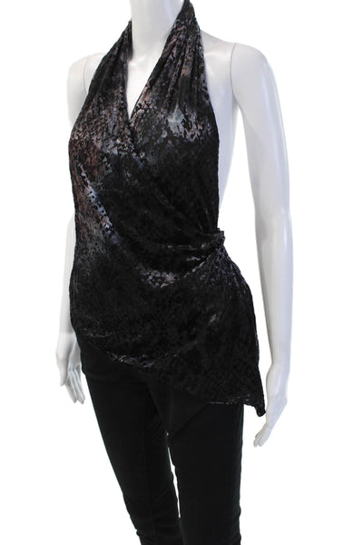 Zara Womens Black Leopard Sleeveless Tank Poly Spandex Blend Fall Size S
