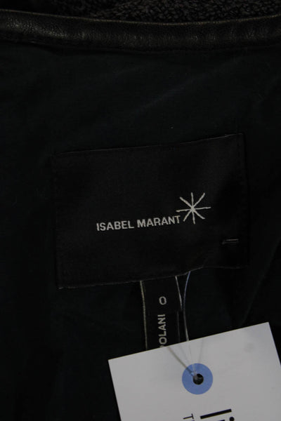 Isabel Marant Womens Dark Gray Linen Blazer V Neck Long Sleeve Size 0