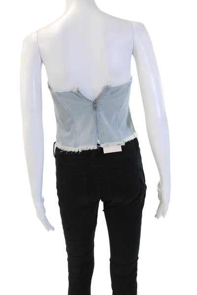 Superdown Womens Cropped Tank Top Light Blue Cotton Sleeveless 90s Size XS