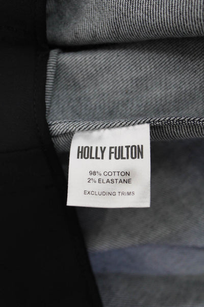 Holly Fulton Women Cropped Sleeveless Paisley Top Dark Blue Cotton Blend Size 8