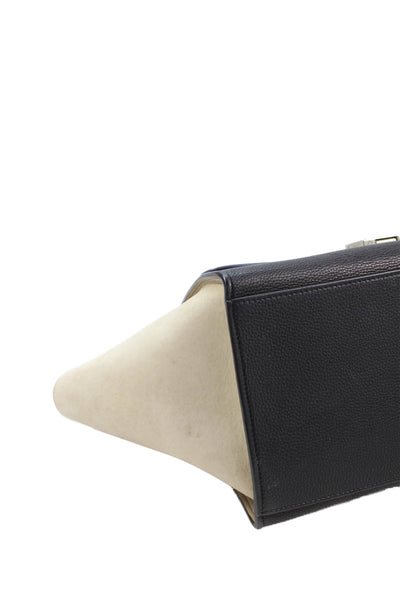 Celine Womens Leather Color Block Tote Shoulder Handbag Multi Colored