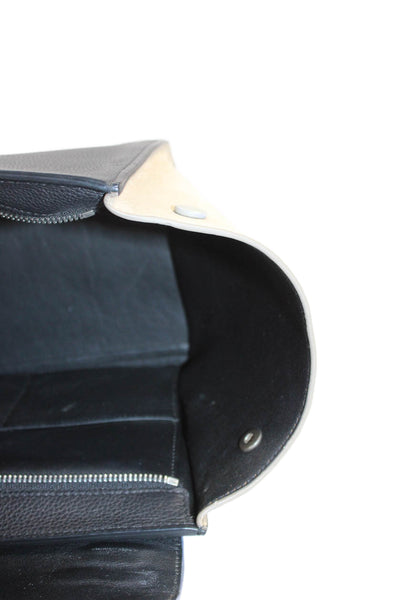 Celine Womens Leather Color Block Tote Shoulder Handbag Multi Colored