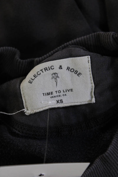 Electric & Rose Womens Pullover Sweatshirt Dark Gray Crewneck Size XS