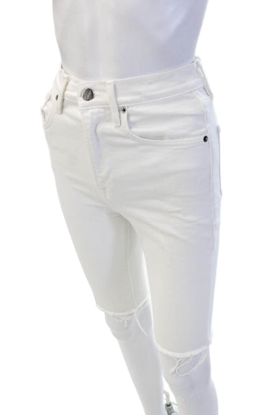 Frame Womens Skinny Cropped Jeans White Size 24