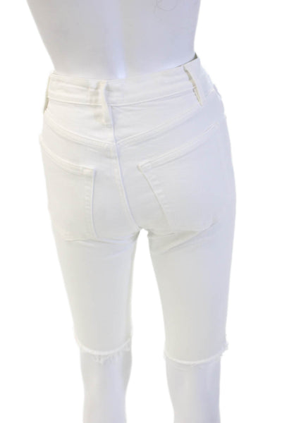Frame Womens Skinny Cropped Jeans White Size 24