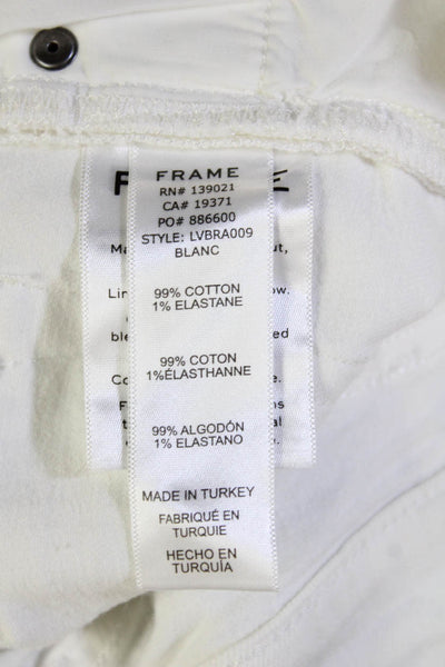 Frame Womens Skinny Cropped Jeans White Size 24