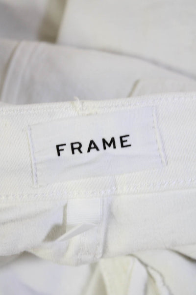 Frame Womens Skinny Cropped Jeans White Size 24
