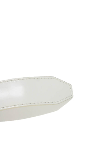 Christian Dior Womens Medium Width Patent Leather Buckle Belt White Size 36