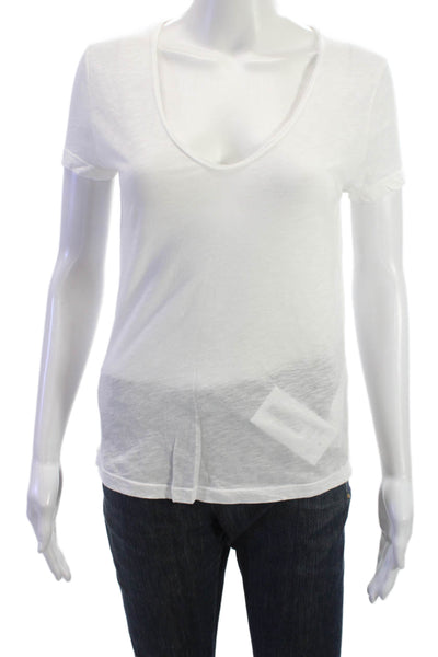 Zadig & Voltaire Women V-Neck Bird Cotton Tee Short Sleeve Size XS