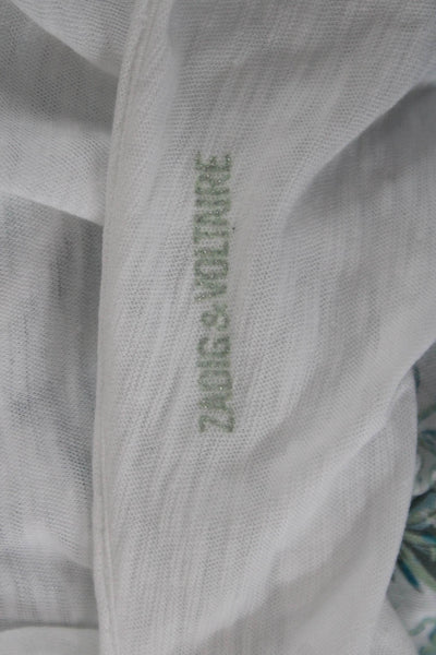 Zadig & Voltaire Womens Basic White Cotton Graphic T-Shirt Size S