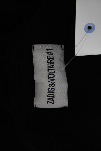 Zadig & Voltaire Womens Pullover Black Cotton Crew Neck Sweater Size S