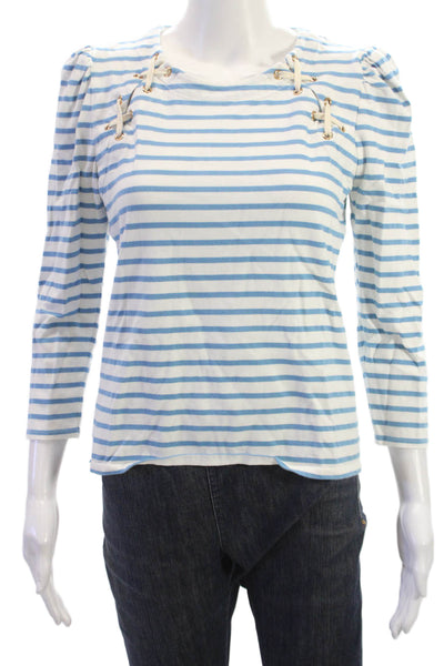 Veronica Beard Womens Basic Light Blue T-Shirt Size S