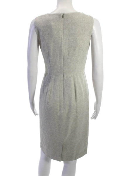 Banana Republic Womens Sheath Dress Gray V-Neck Sleeveless Knee Zip Size 0
