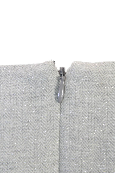 Banana Republic Womens Sheath Dress Gray V-Neck Sleeveless Knee Zip Size 0
