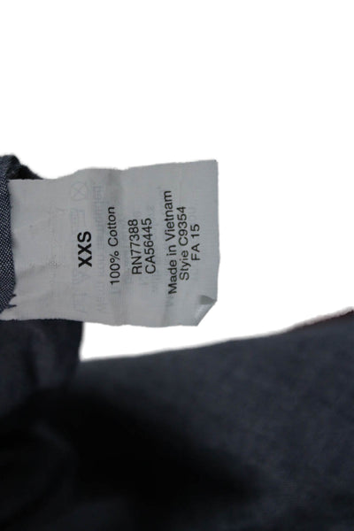 J Crew Womens Dark Gray Cotton Collared Tunic Button Up Long Sleeve Size 2XS